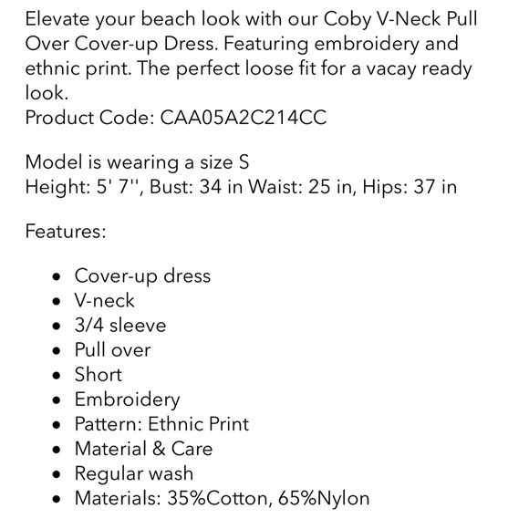 Coby for CUPSHE swimsuit cover up dress - Picture 3 of 4